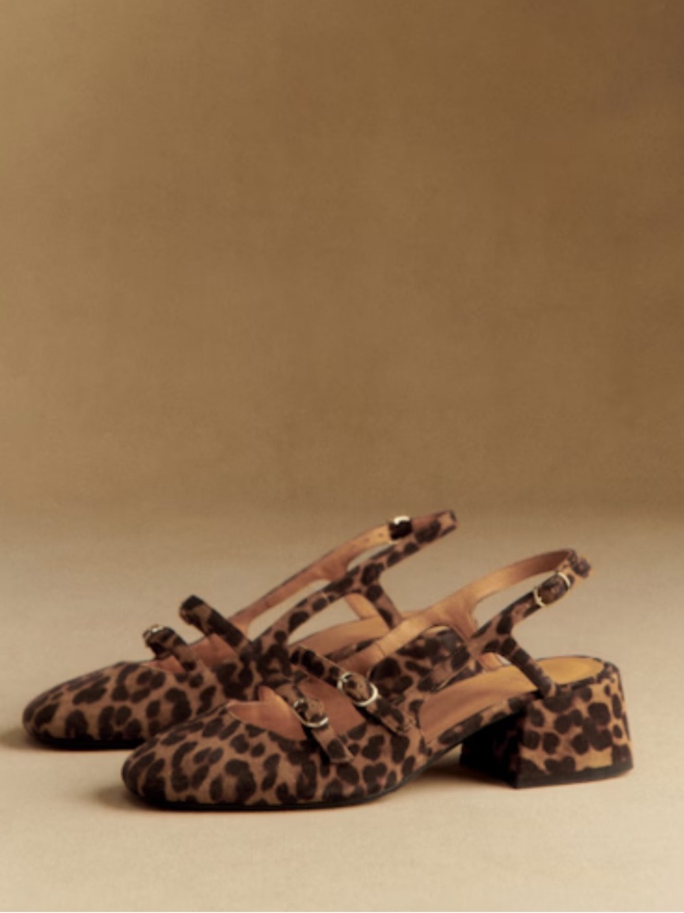 Sezane Paula Babies Leopard Mary Jane Slingbacks